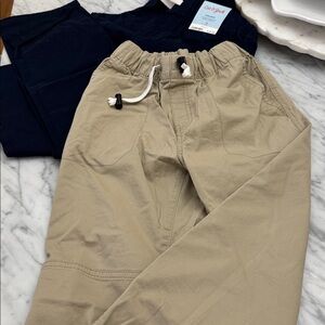 EUC Cat&Jack Reinforced knee drawstring khaki  pant size 12